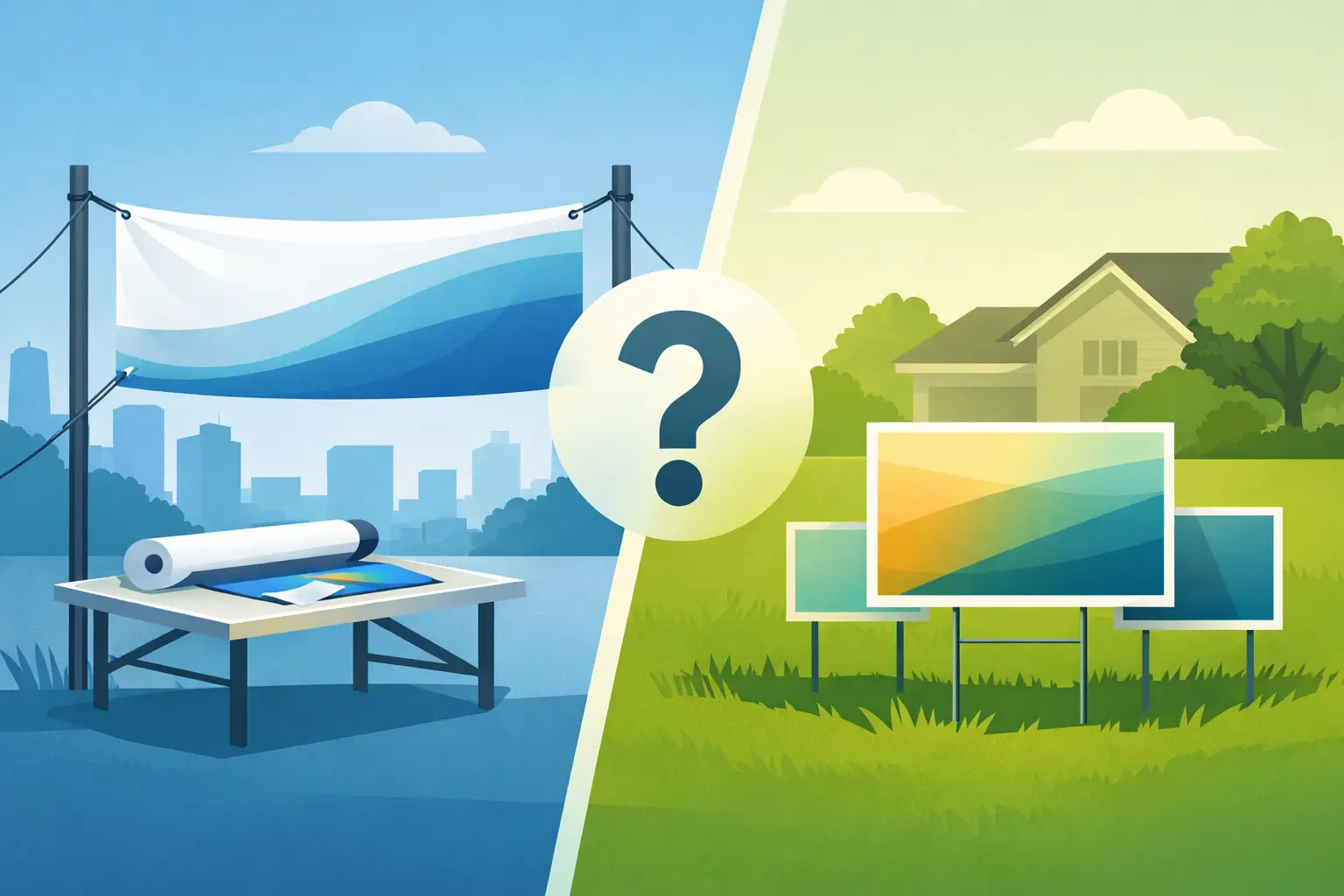 Custom Banners vs Yard Signs: Which Fits?