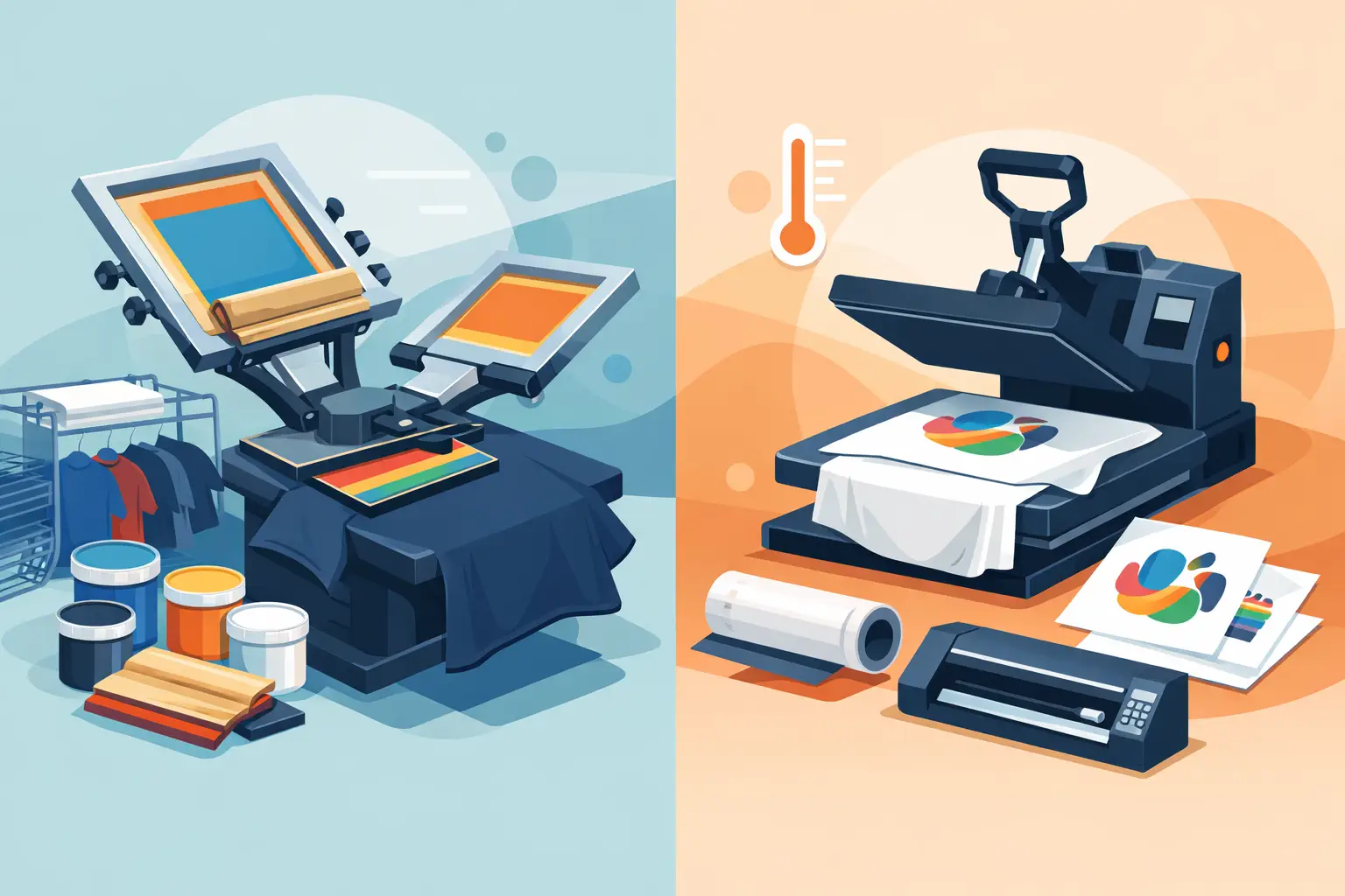 Screen Printing Versus Heat Transfer: Which Fits?